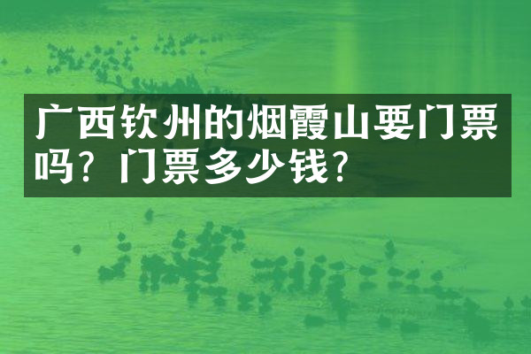 广西钦州的烟霞山要门票吗？门票多少钱？