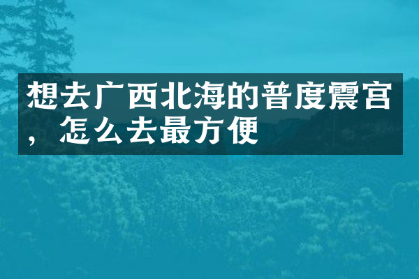 想去广西北海的普度震宫，怎么去最方便