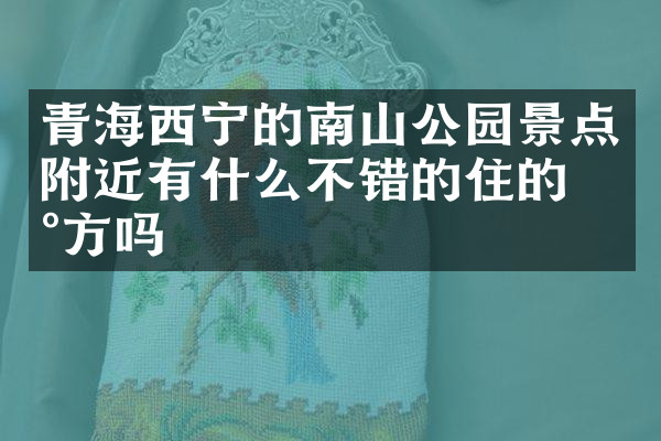 青海西宁的南山公园景点附近有什么不错的住的地方吗