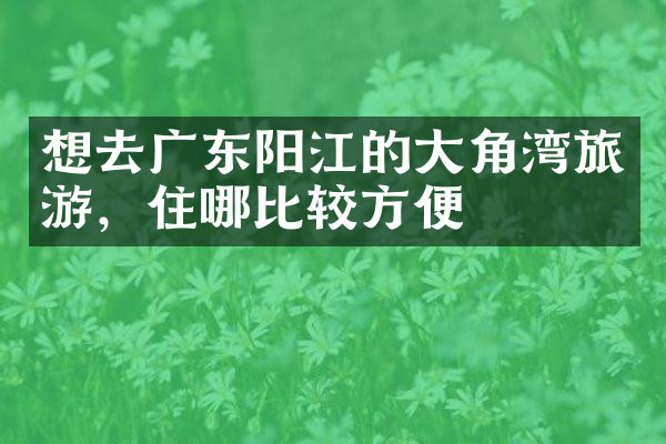想去广东阳江的大角湾旅游，住哪比较方便