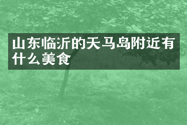 山东临沂的天马岛附近有什么美食