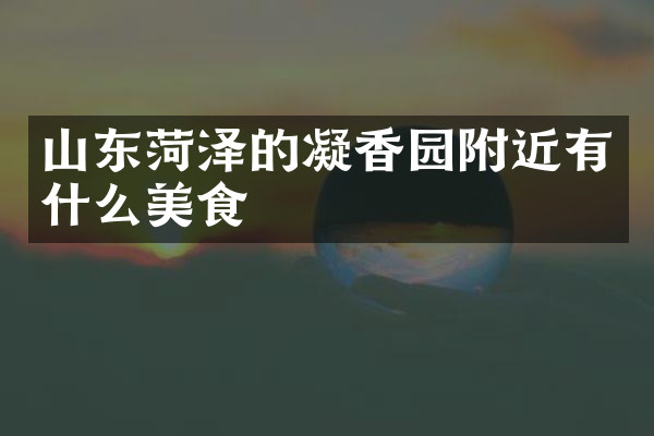 山东菏泽的凝香园附近有什么美食