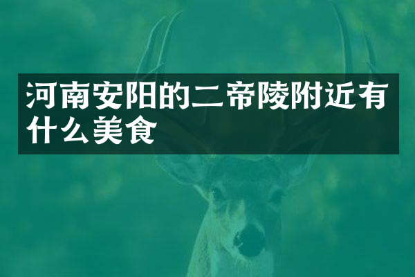 河南安阳的二帝陵附近有什么美食