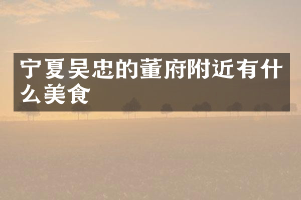 宁夏吴忠的董府附近有什么美食