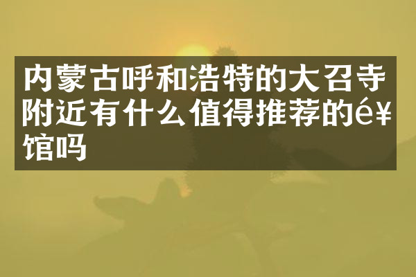 内蒙古呼和浩特的大召寺附近有什么值得推荐的饭馆吗