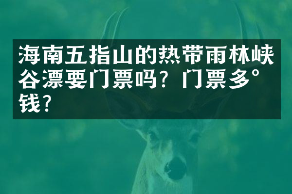 海南五指山的热带雨林峡谷漂要门票吗？门票多少钱？