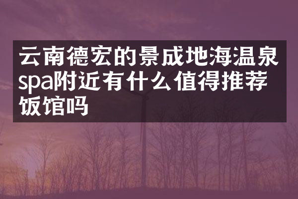 云南德宏的景成地海温泉spa附近有什么值得推荐的饭馆吗