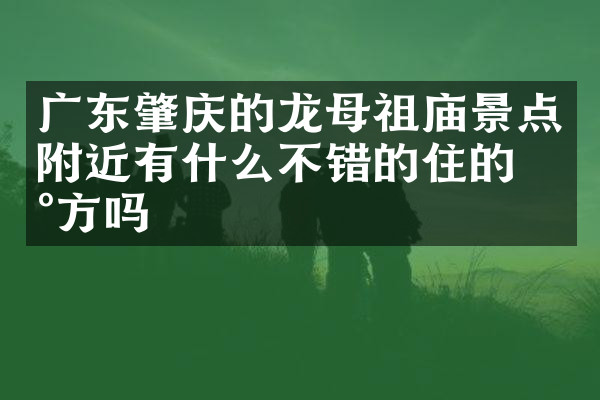 广东肇庆的龙母祖庙景点附近有什么不错的住的地方吗