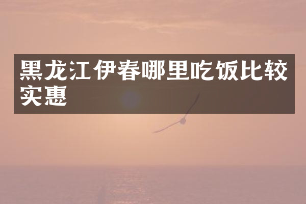 黑龙江伊春哪里吃饭比较实惠