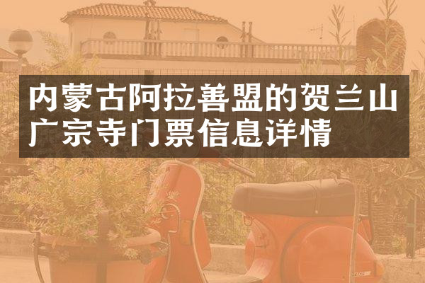 内蒙古阿拉善盟的贺兰山广宗寺门票信息详情