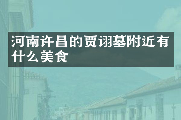河南许昌的贾诩墓附近有什么美食