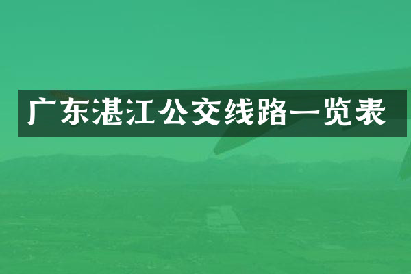 广东湛江公交线路一览表