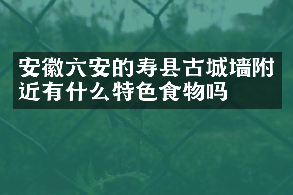 安徽六安的寿县古城墙附近有什么特色食物吗