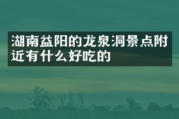 湖南益阳的龙泉洞景点附近有什么好吃的