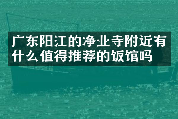广东阳江的净业寺附近有什么值得推荐的饭馆吗