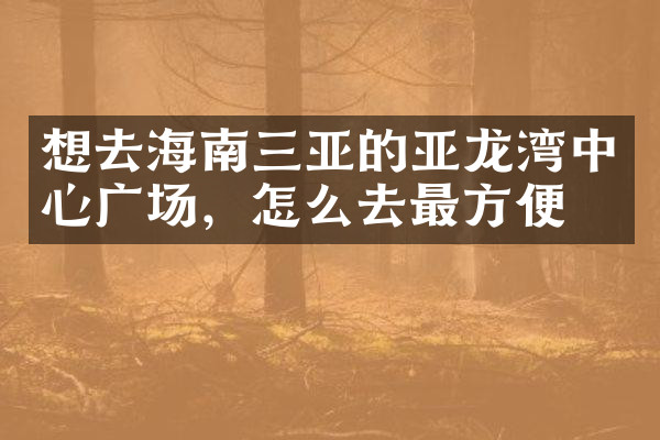 想去海南三亚的亚龙湾中心广场，怎么去最方便