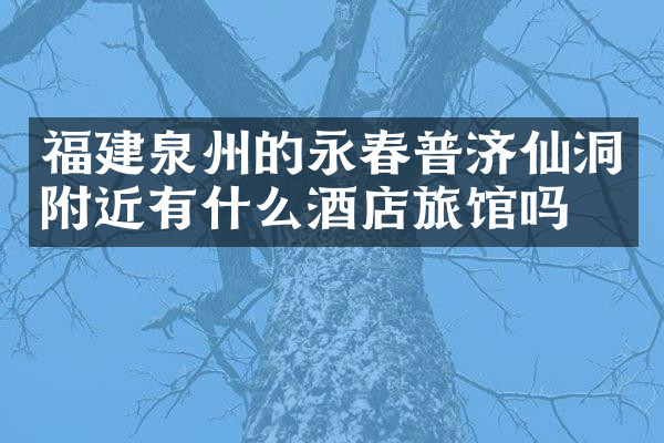 福建泉州的永春普济仙洞附近有什么酒店旅馆吗