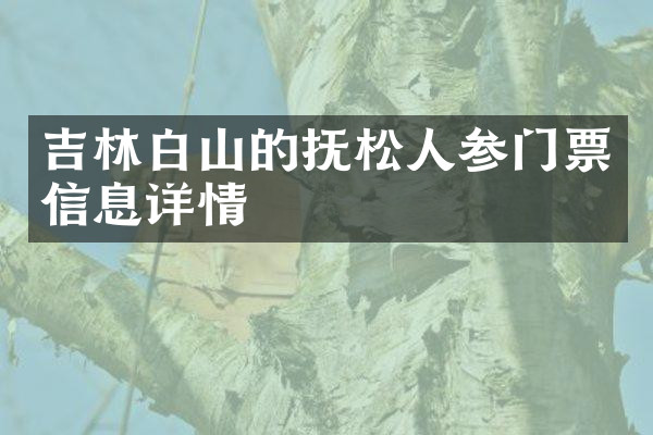 吉林白山的抚松人参门票信息详情