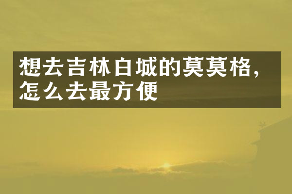 想去吉林白城的莫莫格，怎么去最方便