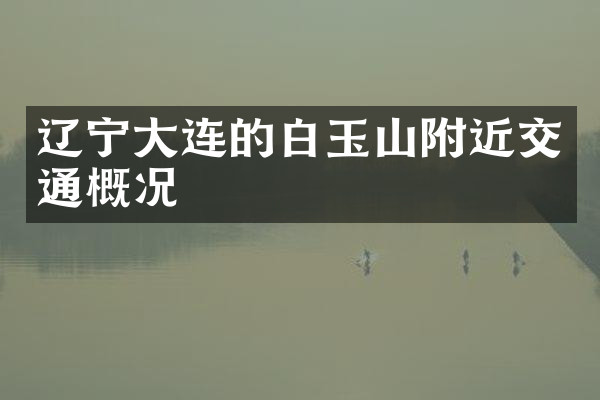 辽宁大连的白玉山附近交通概况