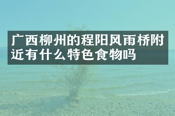 广西柳州的程阳风雨桥附近有什么特色食物吗
