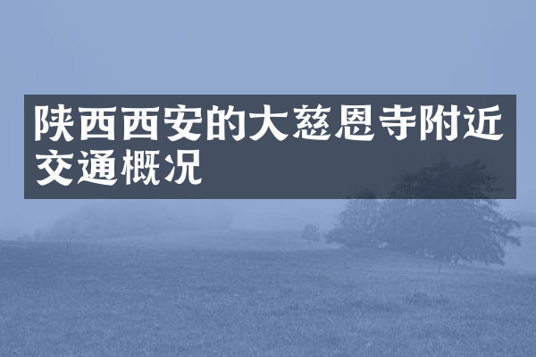 陕西西安的大慈恩寺附近交通概况