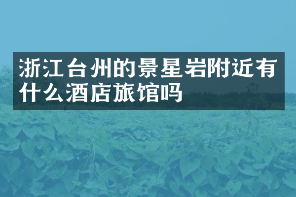 浙江台州的景星岩附近有什么酒店旅馆吗