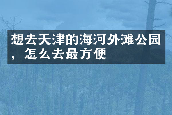 想去天津的海河外滩公园，怎么去最方便