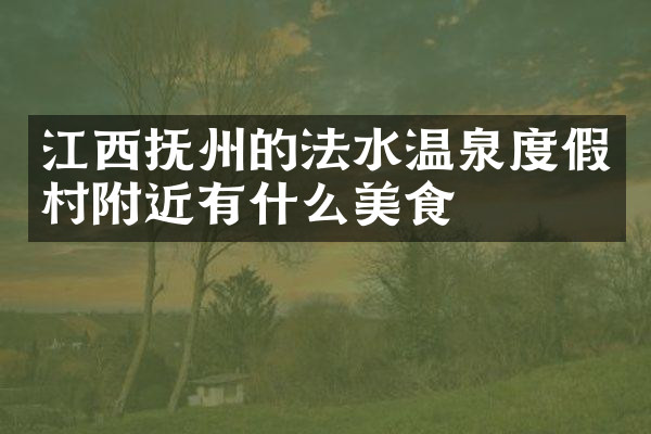 江西抚州的法水温泉度假村附近有什么美食