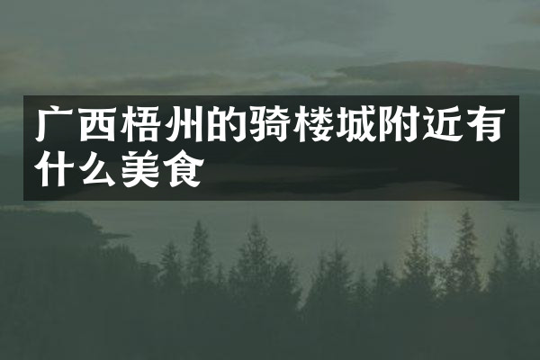 广西梧州的骑楼城附近有什么美食
