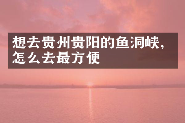 想去贵州贵阳的鱼洞峡，怎么去最方便
