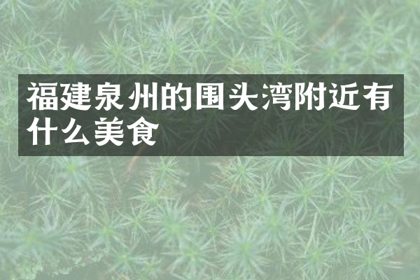 福建泉州的围头湾附近有什么美食