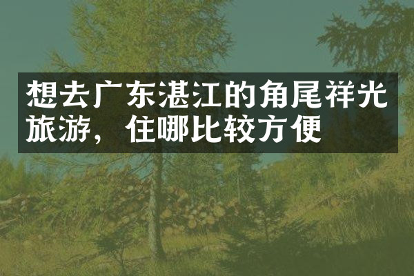 想去广东湛江的角尾祥光旅游，住哪比较方便
