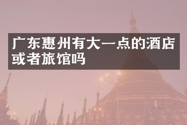 广东惠州有大一点的酒店或者旅馆吗
