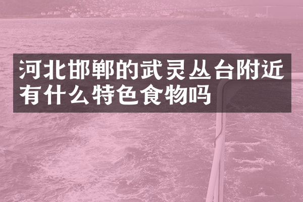 河北邯郸的武灵丛台附近有什么特色食物吗