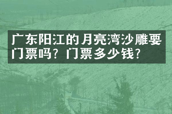 广东阳江的月亮湾沙雕要门票吗？门票多少钱？