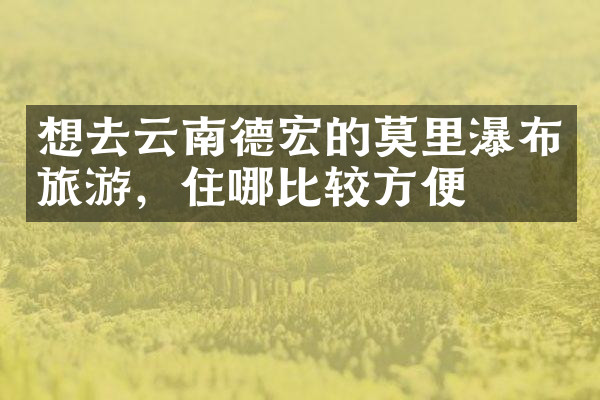 想去云南德宏的莫里瀑布旅游，住哪比较方便
