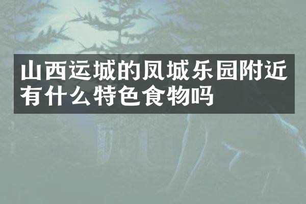 山西运城的凤城乐园附近有什么特色食物吗