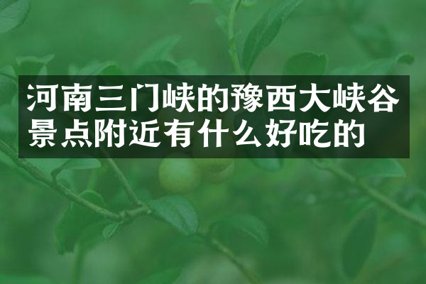 河南三门峡的豫西大峡谷景点附近有什么好吃的