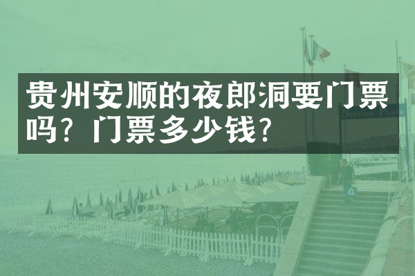 贵州安顺的夜郎洞要门票吗？门票多少钱？