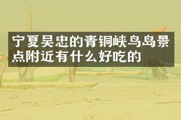 宁夏吴忠的青铜峡鸟岛景点附近有什么好吃的