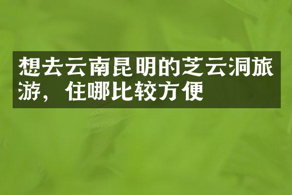 想去云南昆明的芝云洞旅游，住哪比较方便