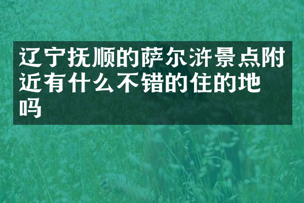 辽宁抚顺的萨尔浒景点附近有什么不错的住的地方吗
