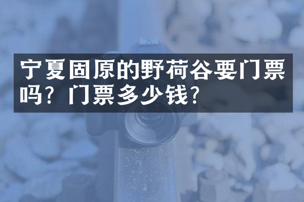 宁夏固原的野荷谷要门票吗？门票多少钱？