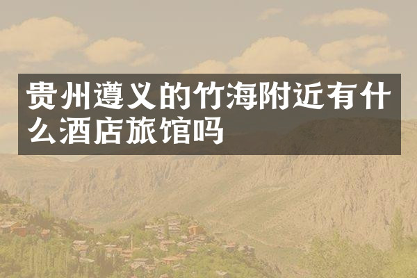 贵州遵义的竹海附近有什么酒店旅馆吗