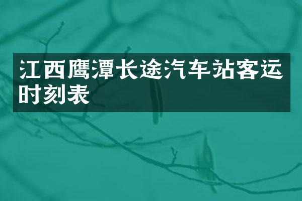 江西鹰潭长途汽车站客运时刻表