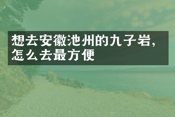 想去安徽池州的九子岩，怎么去最方便