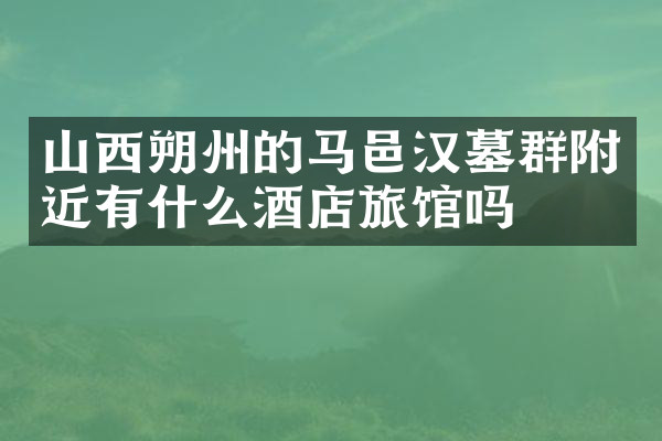 山西朔州的马邑汉墓群附近有什么酒店旅馆吗