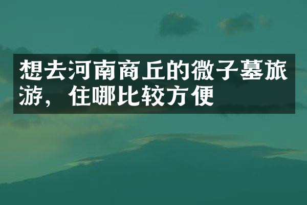 想去河南商丘的微子墓旅游，住哪比较方便