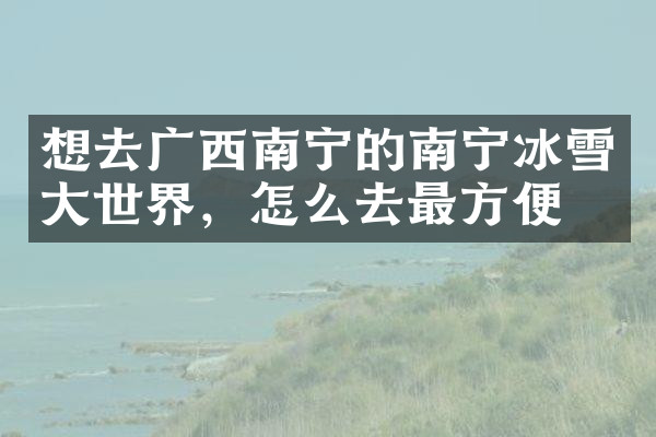 想去广西南宁的南宁冰雪大世界，怎么去最方便